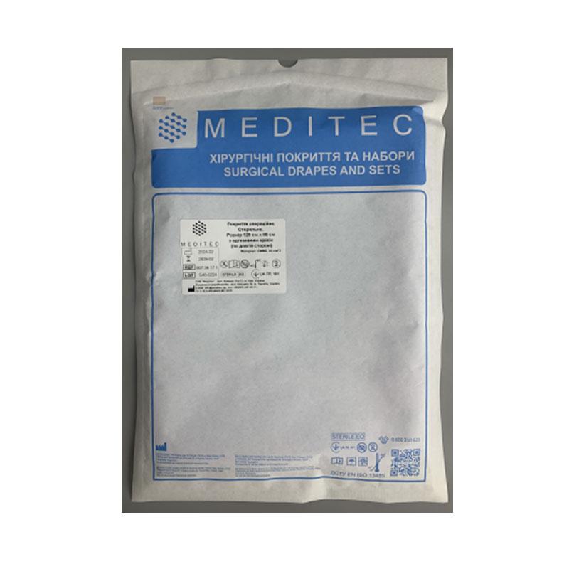 Покриття операційне. Стерильне. Розмір 120 см х 80 см з адгезивним краєм (по довгій стороні), матеріал СММС 35 г/м*2 Meditec